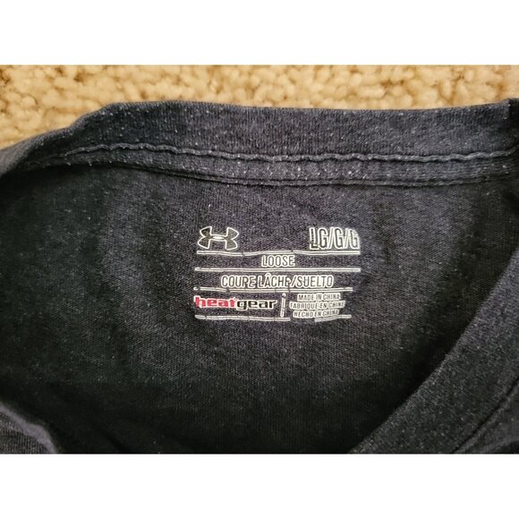 Under Armour Men's T-Shirt Short Sleeve Size L Athletic Graphic Logo Shirt Gray - Picture 7 of 13